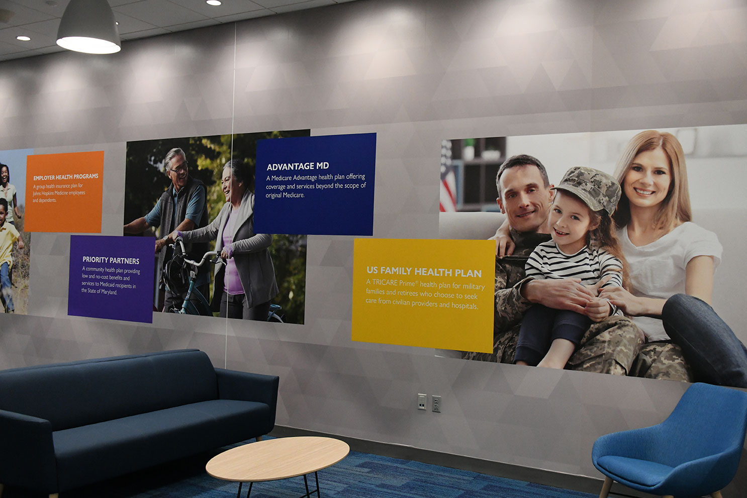 wall mural at the Johns Hopkins Health Plans office in Hanover