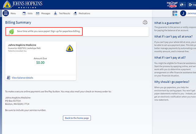 mychart billing image